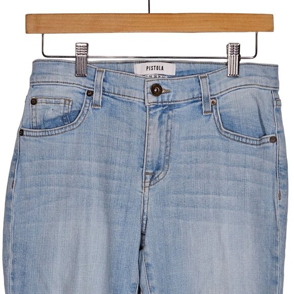 Pistola Audrey Mid Rise Skinny Jeans Distress Ripped Fray Hem Denim Women's 26 - Picture 4 of 12